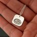 Sterling Silver Letters Pendant Little Soft Square Necklace