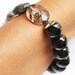 Black Onyx Bracelet. Rutilated Quartz. Stacking Bracelet. Sterling Silver. Faceted Gemstones. Sophisticated Modern Evening Dramatic. Tagt