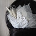 Natural burlap Wedding vintage inspired fascinator bridal hair accessory headpiece champagne nude latte wheat leaves lace feather lot pearls