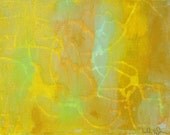 Abstract Original Painting -Yellow Wash 14 x 11
