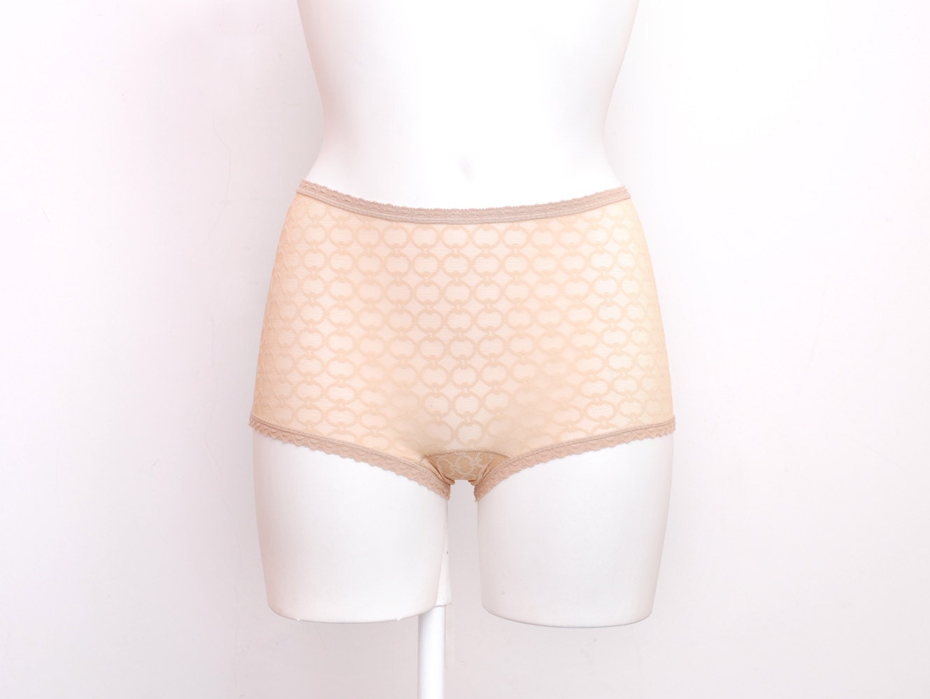 high waist panties Nude lace dead stock Vintage