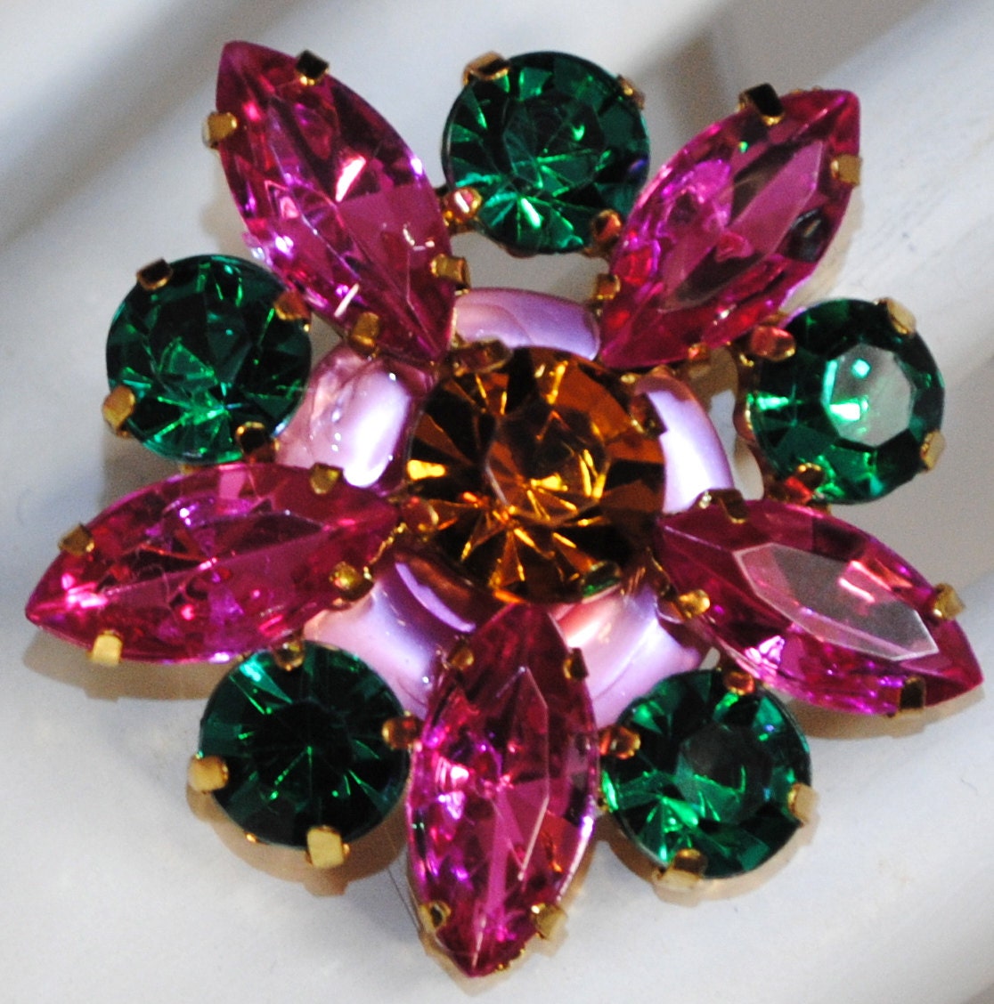 Multicolor cocktail ring button statement holiday gift for her adjustable