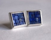 Mosaic Ear Studs - Lapis Lazuli & Silver