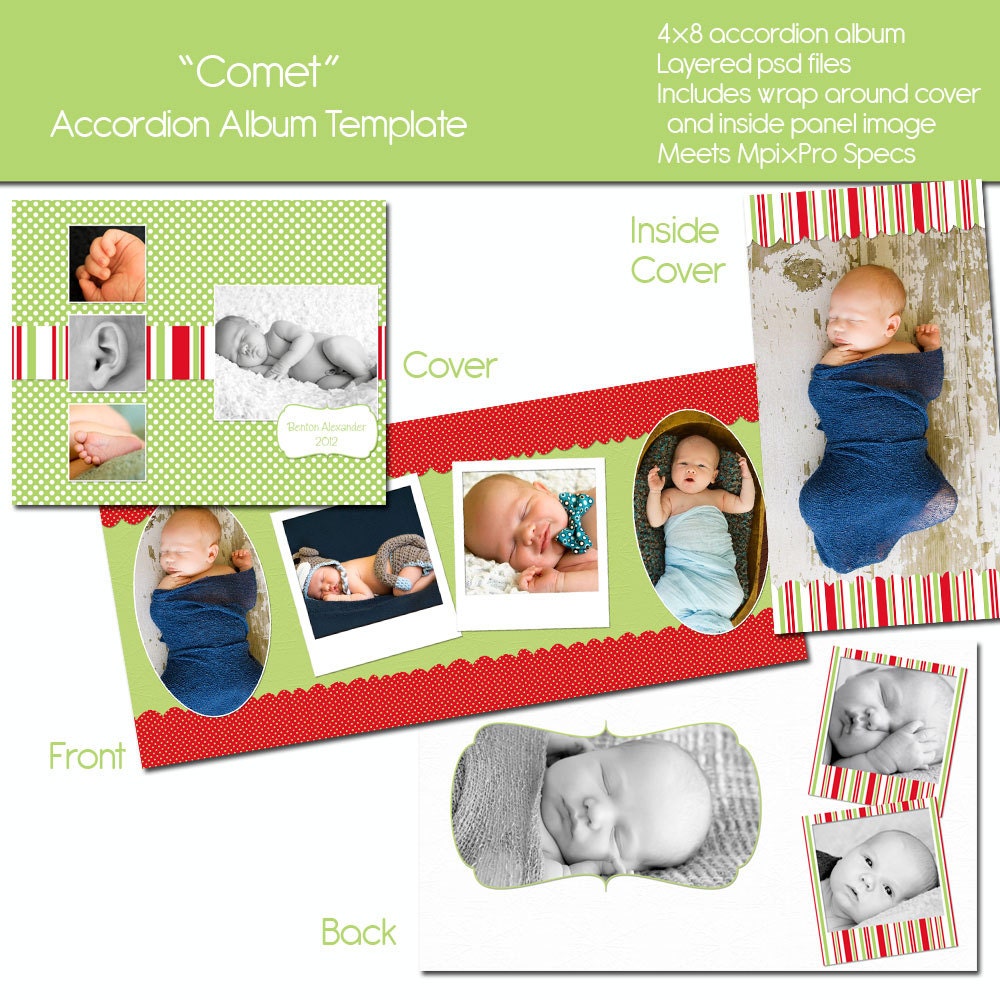 COMET 4x8 Accordion Album Template - Great for Photographers