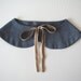 Back to school Butterfly detachable - Peter Pan collar cotton blue and brown