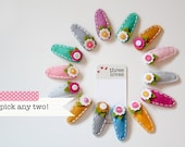 felt flower clippies - pick any two