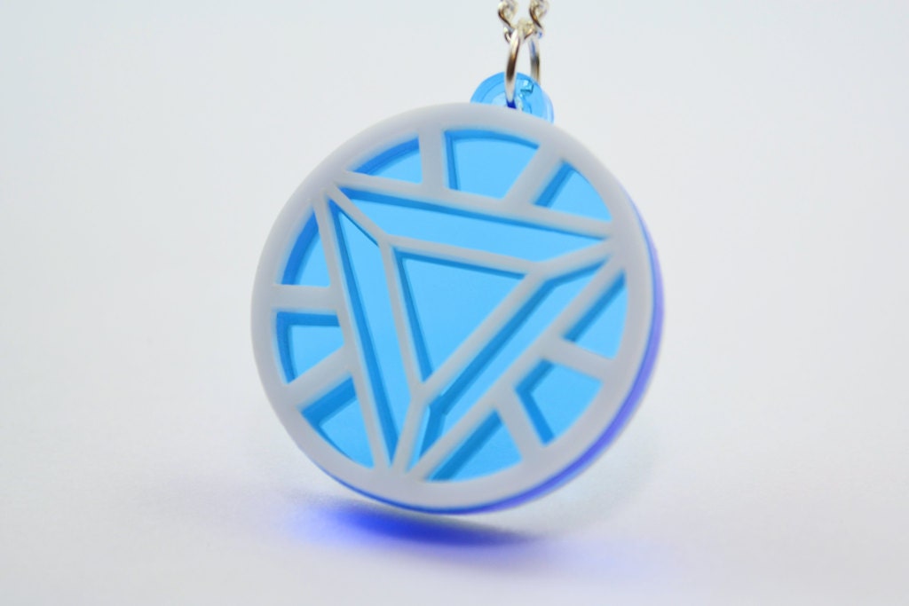 Iron Man Heart Arc Reactor Necklace - Mark 4 - Laser Cut Acrylic