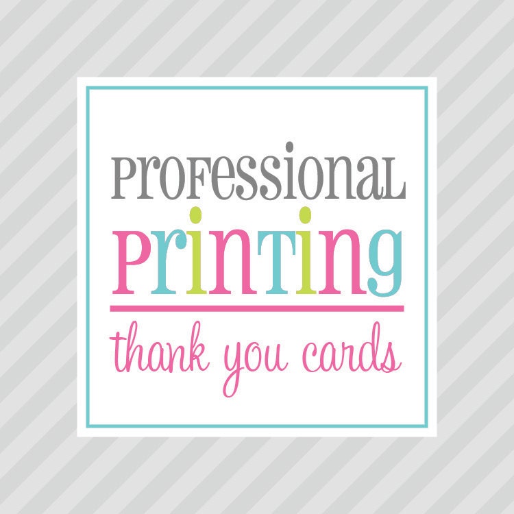 PROFESSIONAL PRINTING - 10 Professionally Printed Thank You Cards - Petite Party Studio Il_170x135