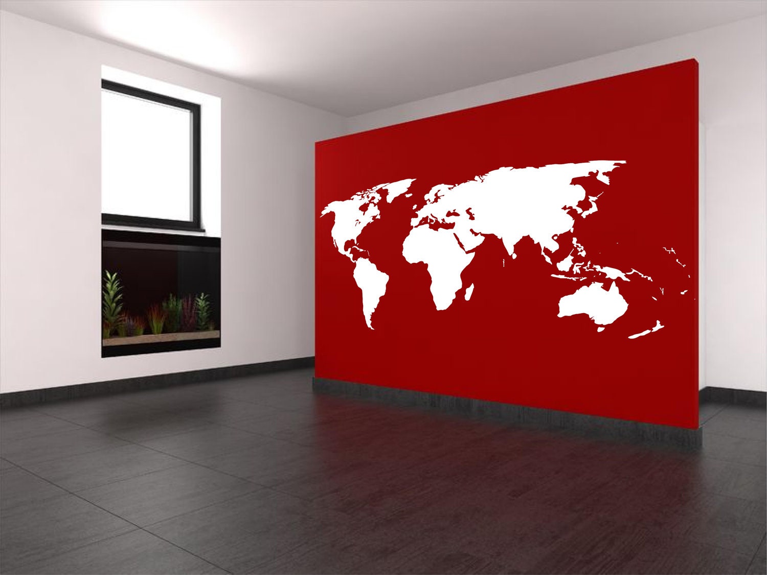 World map vinyl wall art decal