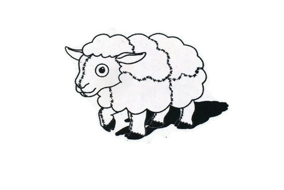 Screenprinted Reusable Shopper ZOMBAA Zombie Sheep in Black on Eco Cotton Tote Bag