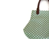 Aqua Seafoam Geometric Circles Fat Bottom Handbag Purse
