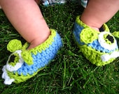Crochet pattern - monster booties, baby pattern, baby monster slippers, monster shoes,PDF format