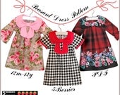 Ava Peasant Girls Dress Patterns, Long and Short Sleeves, Children's Sewing Patterns, PDF Sewing Girls Dress Patterns, Baby, Toddler