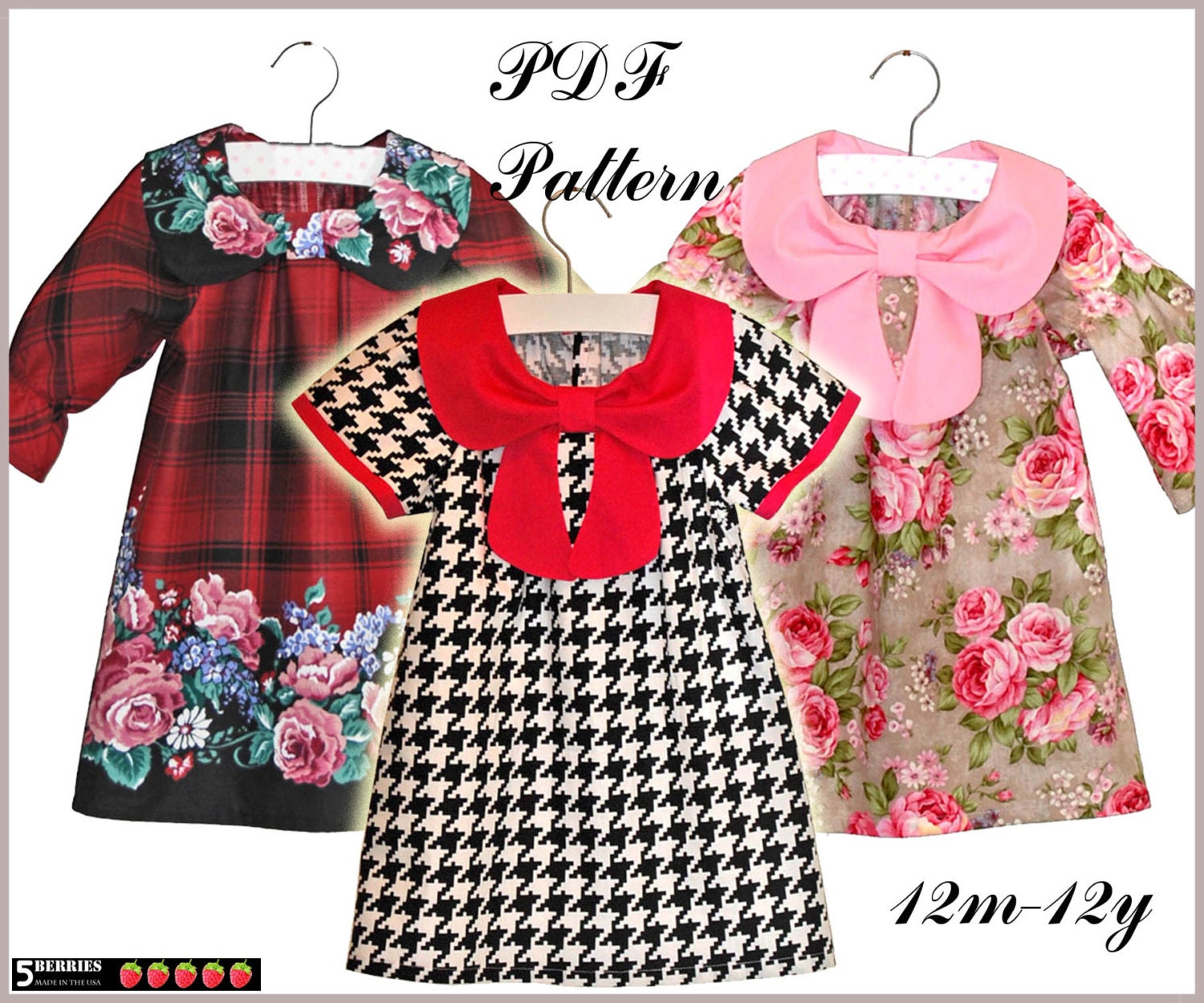 Ava Peasant Dress Pattern, Long and Short Sleeves Sewing Pattern,Girls Dress Patterns, Childrens Sewing Patterns, pdf, tutorial