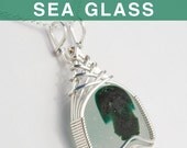 Green Multi English Sea Glass Pendant