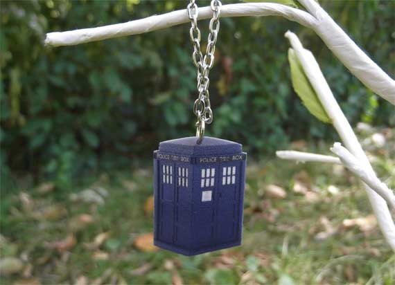 TARDIS necklace Doctor Who inspired necklace police phone box necklace