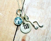 Music Note Personalized Necklace, Musical Necklace, Birthstone Necklace, Music Note Necklace