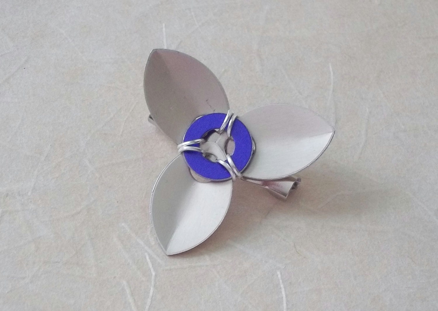 Trillium Brooch.  Silver and Purple.
