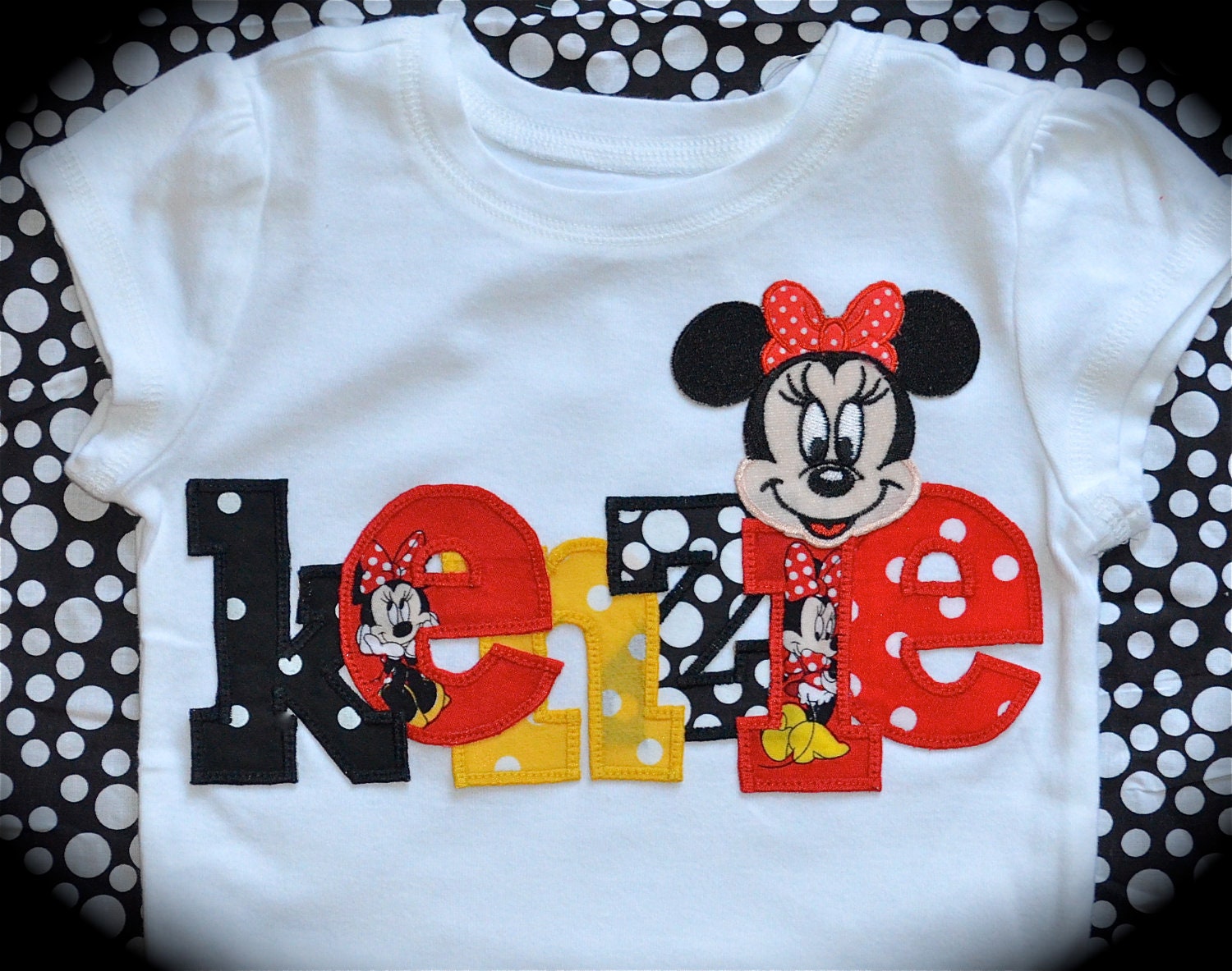 Custom Boutique Girls Toddler Disney Vacation personalized MINNIE Mickey MOUSE APPLIQUE  Shirt with your child's name 2 3 4 5 6 7 8