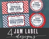 DESIGN 4 Jam Jar Labels. Printable file with Option to Print. Your Wedding colors by Tipsy Graphics Il_170x135
