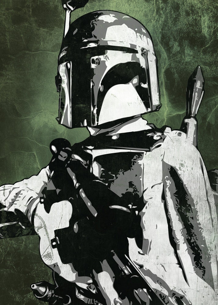 Boba Fett Star Wars Pop Art Print 5 x 7