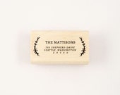 custom self-inking wreath address stamp