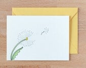 dandelion best wishes yellow note card