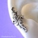 925, Double feather - solid Sterling silver ear cuff earring jewelry - non pierced earcuff  100112