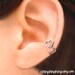 925 Double love heart Sterling silver ear cuff earring jewelry - Left non pierced earcuff 090912