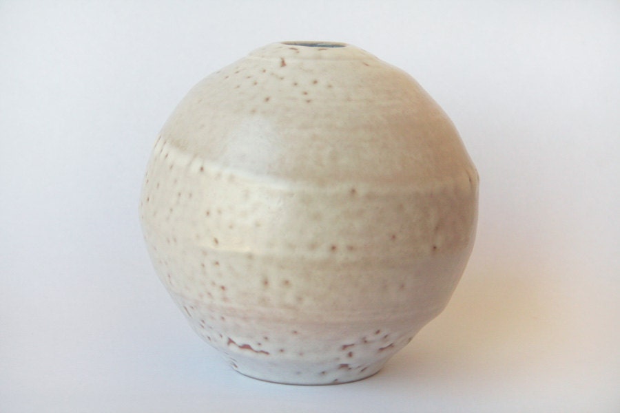 Large ceramic vase with shino style glaze
