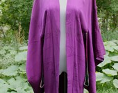 Vintage Silk KIMONO Lined in ART DECO Print Silk, Yuko Kimono
