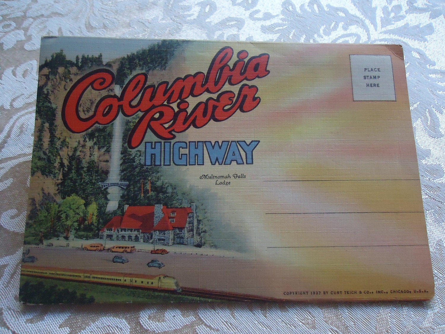 Vintage Post Card, Columbia River Highway, Postcard Folder, Unused, Scenery and 1930's