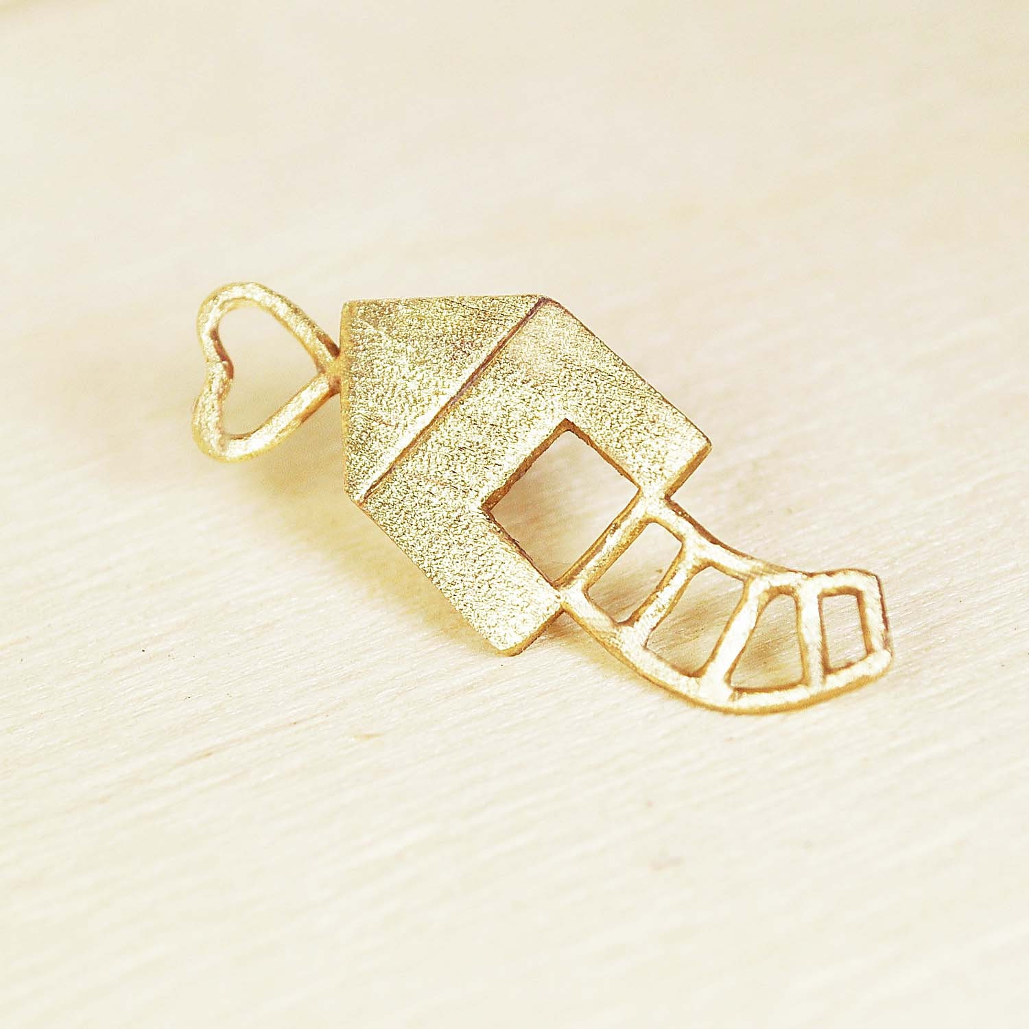 Little Love House Brooch- Bronze- Free Shipping