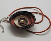 Chocolate brown and ivory hair flower / fascinator / brooch / necklace