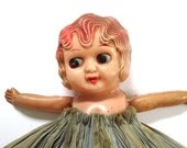 Antique Celluloid Doll Carnival Prize with Original Dress 1920s
