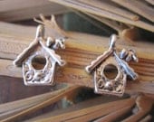 Silver Bird Charms x 6 pcs