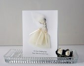 WEDDING card, shabby chic wedding, gift card, gift enclosure card, bridal shower, weddings paper goods, handmade, wedding dress, shower gift