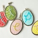 Personalized Embroidered Initial PENDANT - NO CHAIN. Lots of Color Options. by merriweathercouncil on Etsy.
