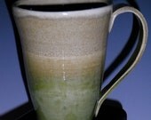 Large Tan & Green Earth Palette, Wheel Thrown Mug