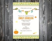 Printable 5x7 Lil Pumpkin Baby Shower Invitation