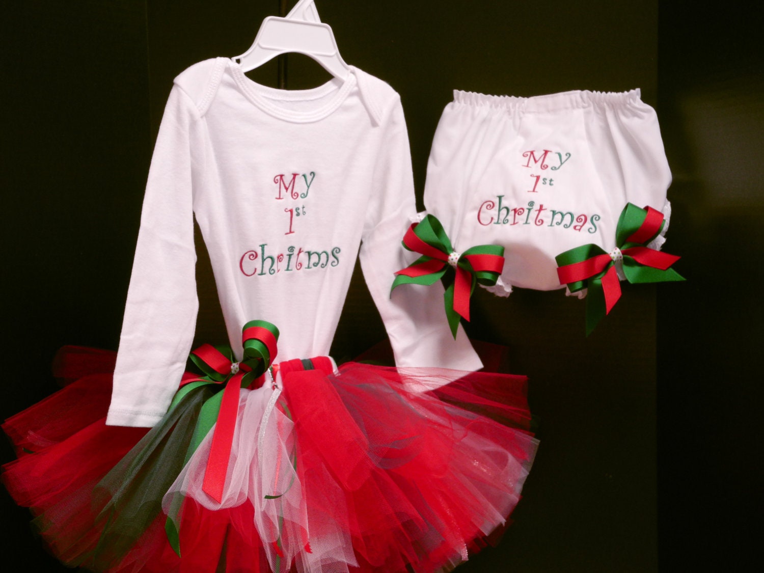 3 Piece My 1st Christmas Tutu Set
