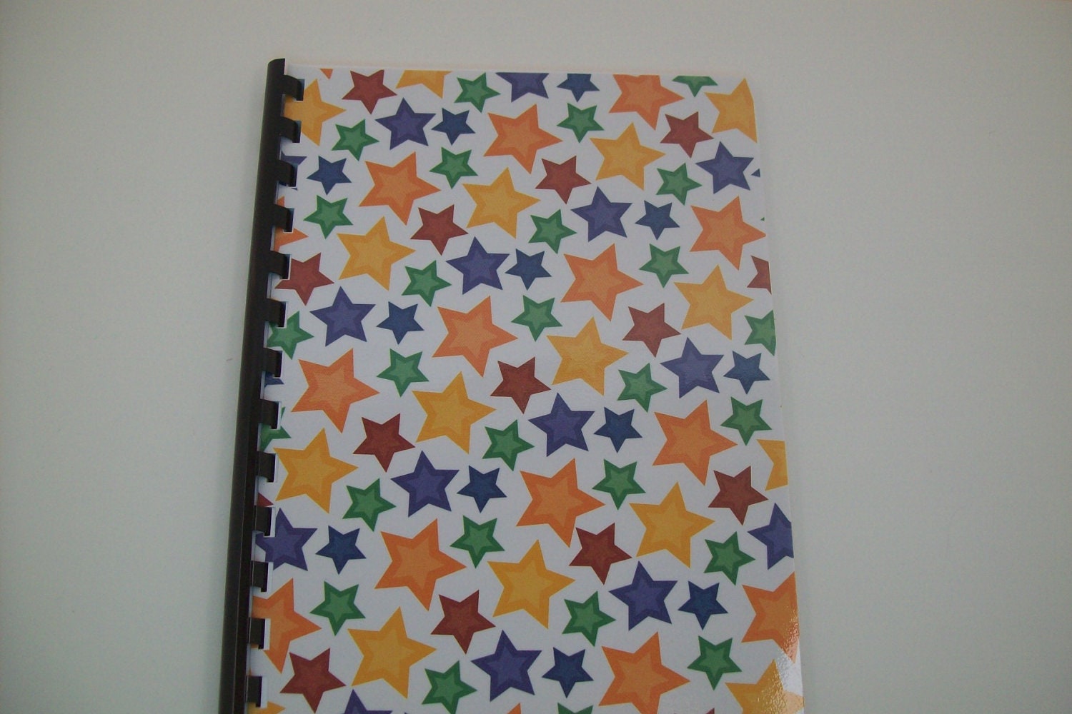 Spiral Notebook - White with Multi-Color Stars Cover - Many Uses - Ideal for You or Your Child - Select a Style