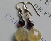 Anna Garnet and Citrine Earrings