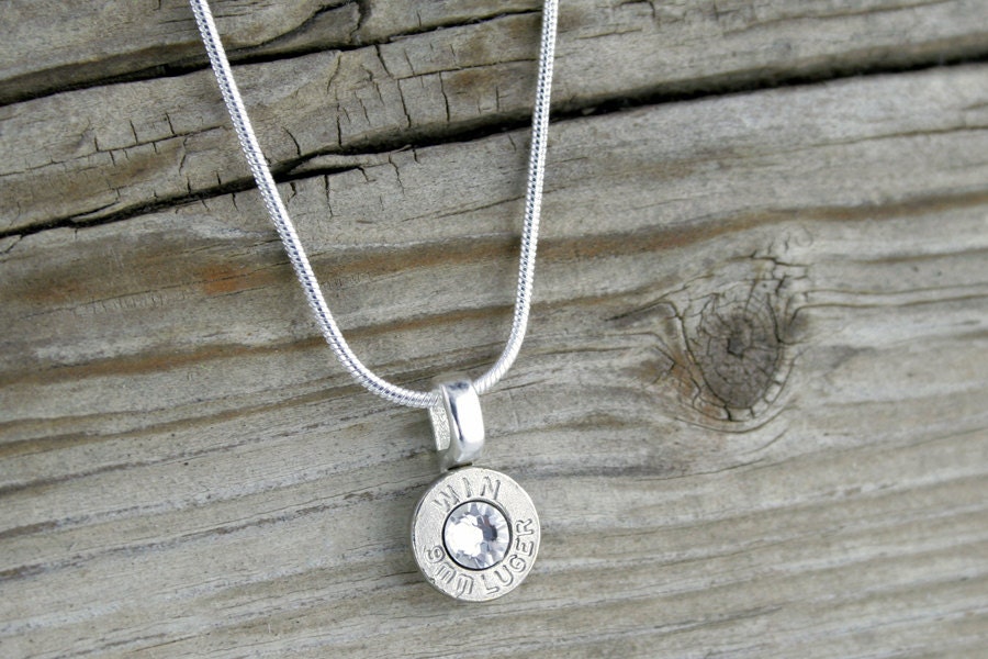 9mm Nickel Bullet Head Necklace