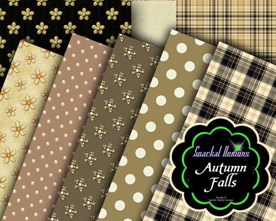 Brown Digital Paper Plaid Digital Paper Digital Scrapbooking Paper Instant Download Digital Scrapbooking Plaid Polka Dot stripes Man Party Il_570xn