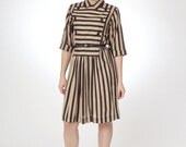 Black & Tan nautical striped dress - size medium/large