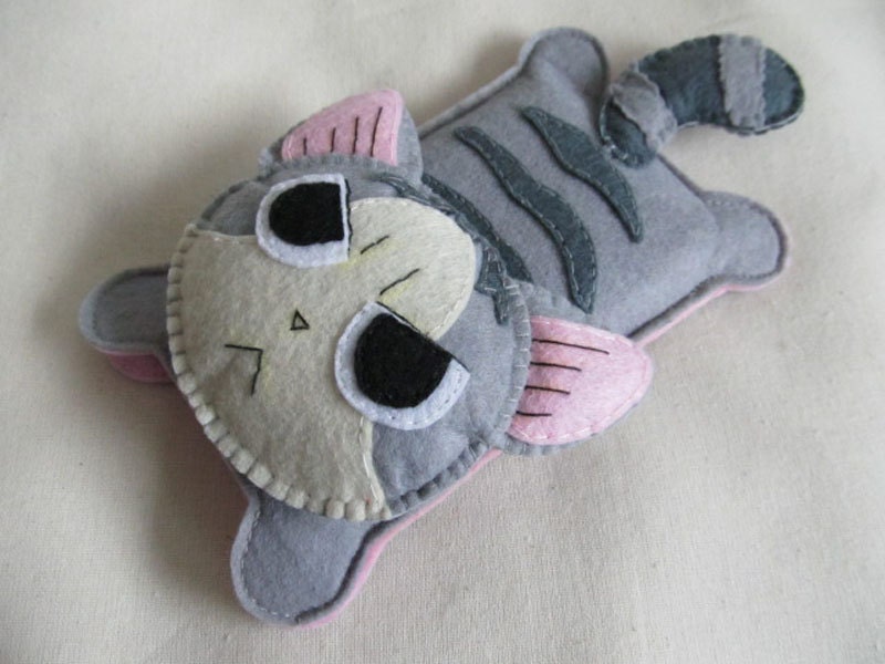 Cute 3D felt Iphone 5  Sleeve - Angry Kitty