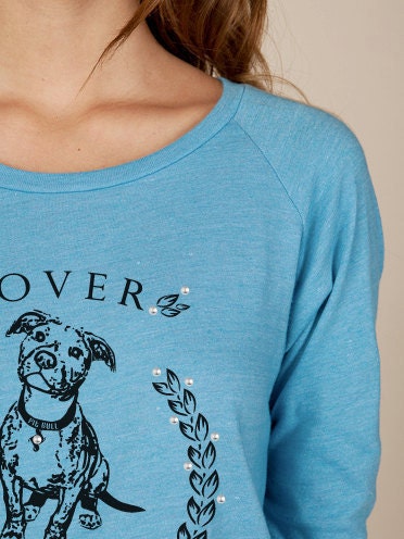 Pit Bull Lover Not A Fighter Eco Slouchy Long Sleeve Womens Pullover Shirt