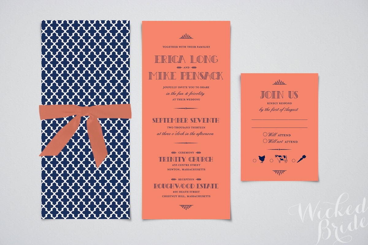 Vintage Playbill Wedding Invitations