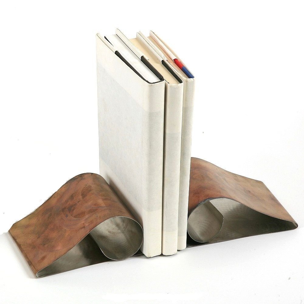 Stainless Steel Curl Book Ends -Eco friendly decorations for your home or office.